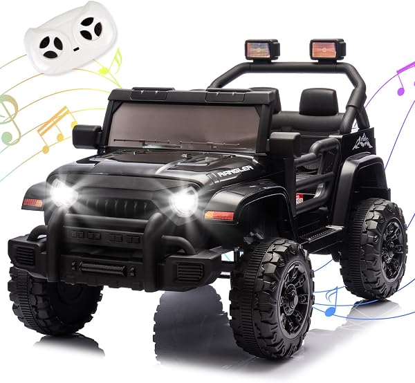 OKYBABY Ride on Truck Car, 12V Kids Electric Vehicles W/Parents Control, Ride on Toys for Toddlers with Music, Bluetooth