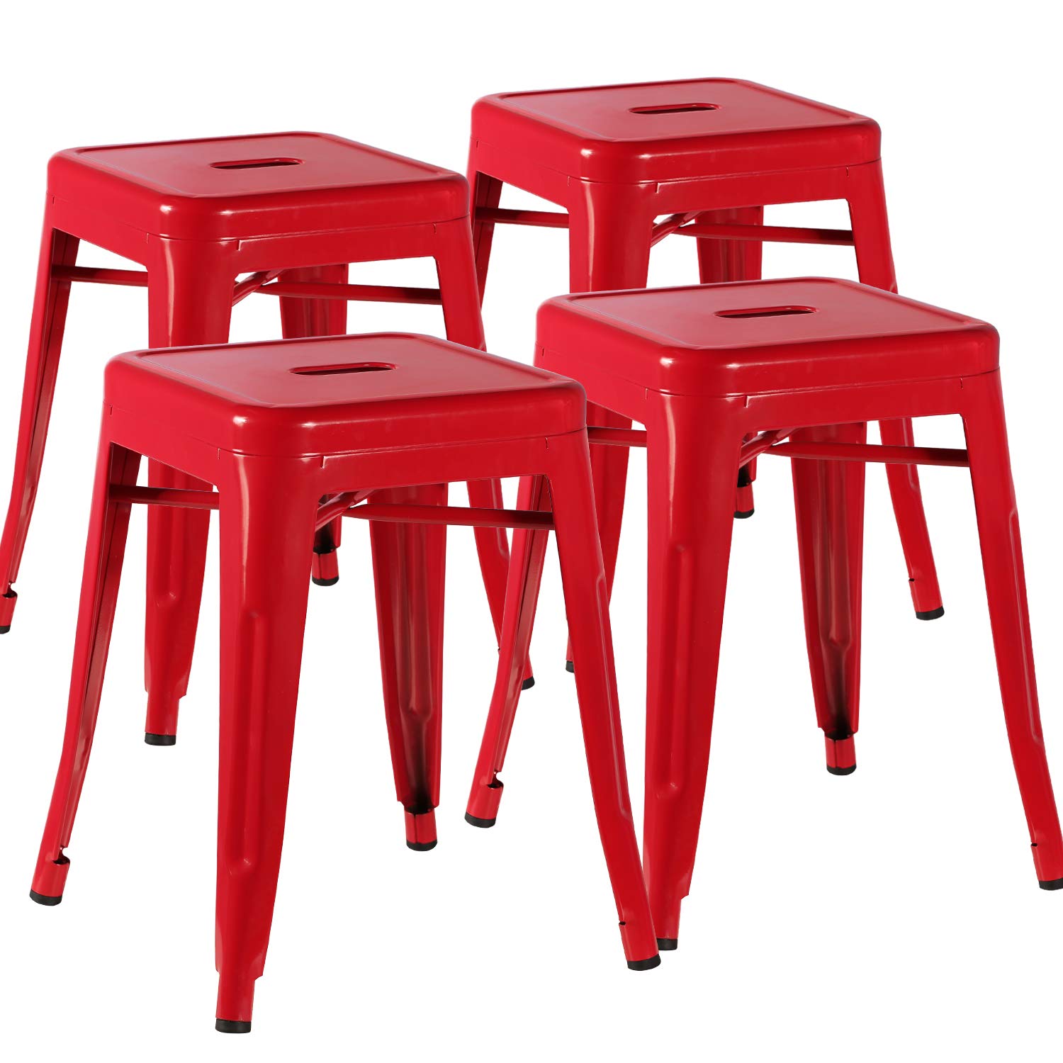Tabourets de bar en métal pour optimiser l'espace de votre cuisine lot de 4 empilables