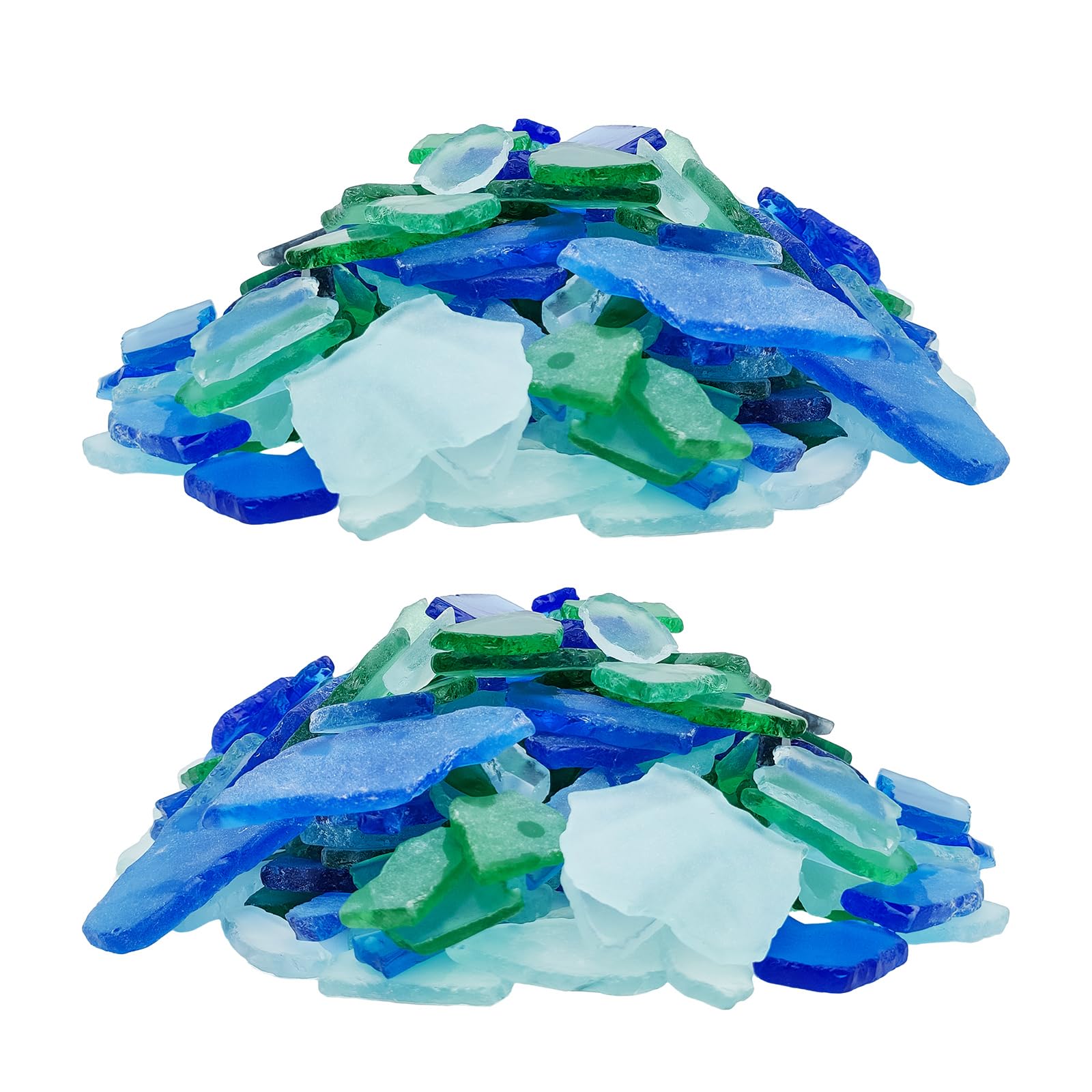 Nwsrayu 4 Lbs /64 Oz Frosted Blue Green Clear Mix Sea Glass Crushed Seaglass Pieces Vase Filler Aquarium Decor for DIY Art Crafts Beach Christmas Tree Wedding Party Decor