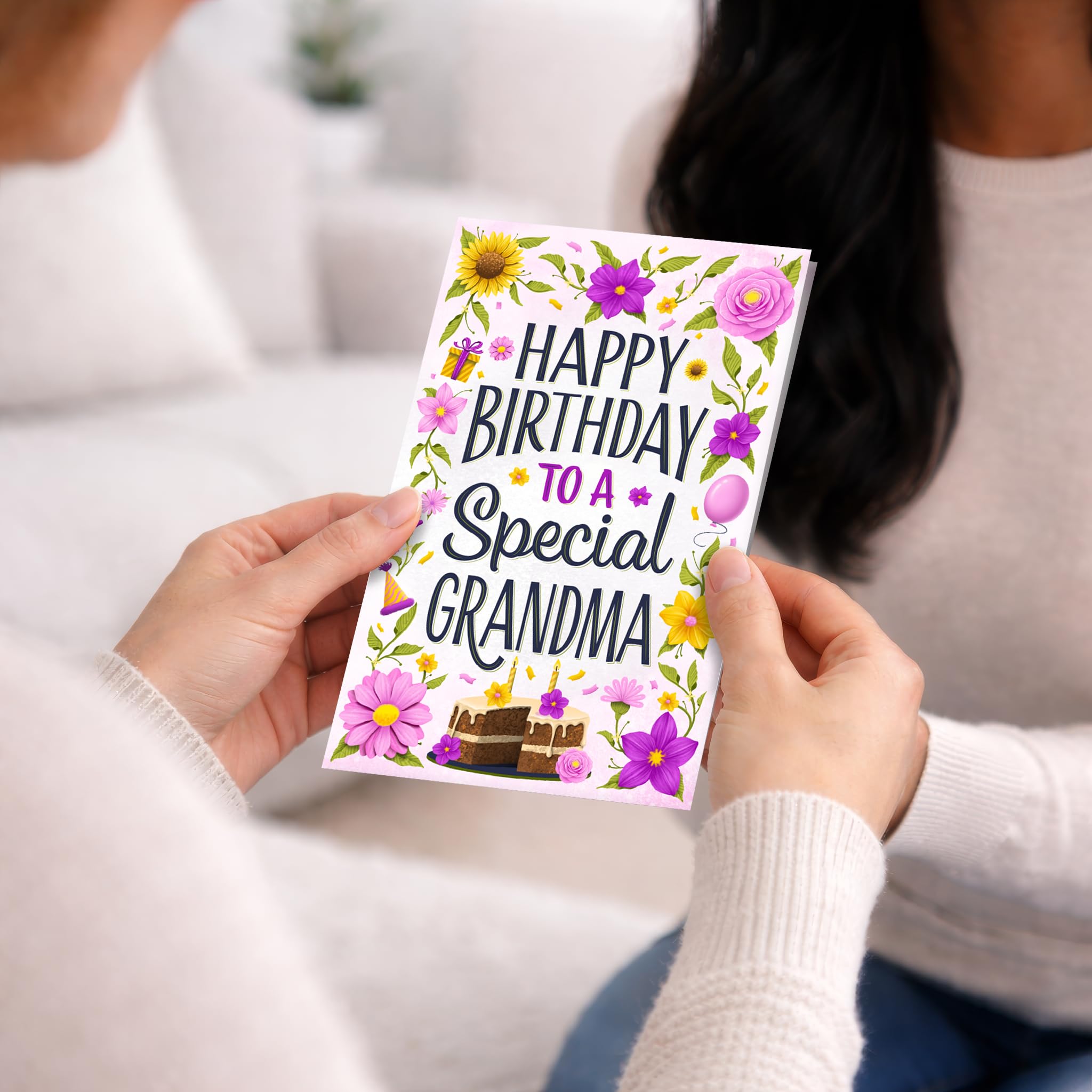 Prime Greetings Geburtstagskarte für Großmutter, hergestellt in Amerika, dicker Karton mit Premium-Umschlag, verpackt in einem wiederverwendbaren Präsentationsversand, umweltfreundlich, 12,7 x 19,7 cm