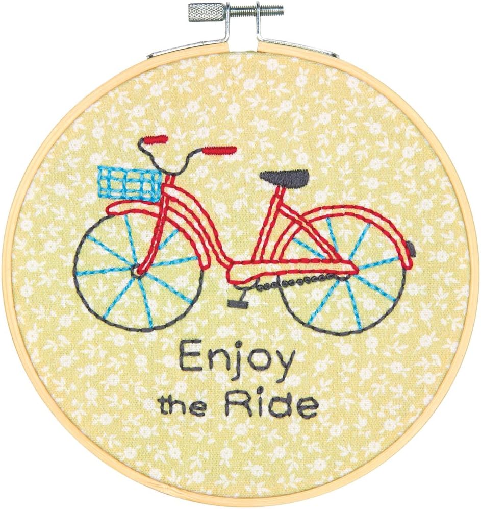 Dimensions 'Enjoy the Ride' Mini Embroidery Kit for Beginners, 6''