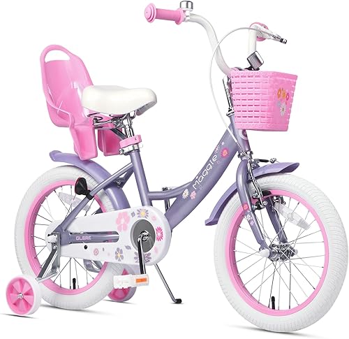 Miniatura 31 de Glerc Maggie Girls Bike, 12-20 Inch Kids Bike for 2-13 Years Old Children, Princess Style Kids Bicycle with Doll-Seat & Basket & Training Wheels,