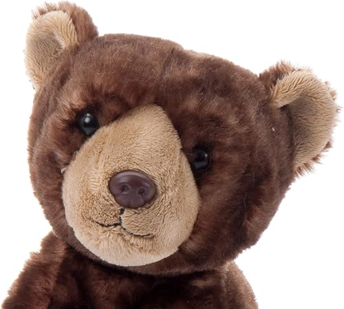 Miniatura 4 de The Petting Zoo Peluche de oso marrón, regalos para niños, animales salvajes del zoológico Onez, juguete de peluche de oso marrón de 9 pulgadas
