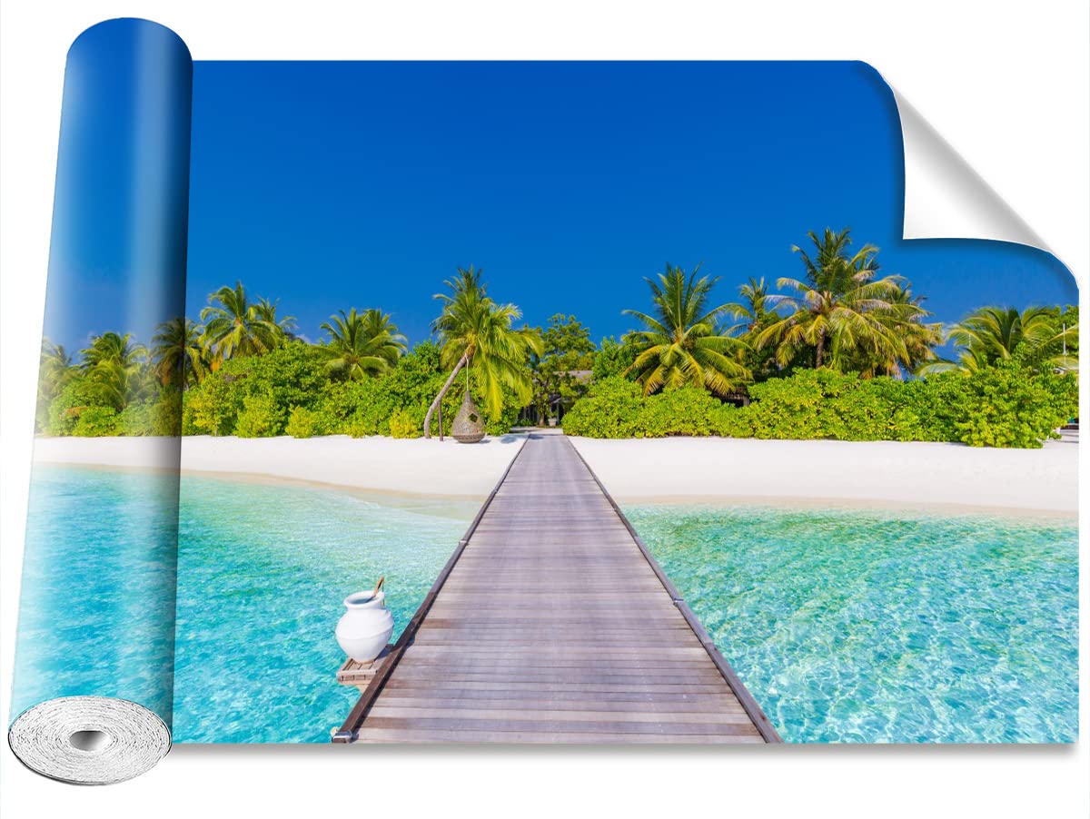 Papier peint plage de palmiers moderne Tulup 208x146cm grand format