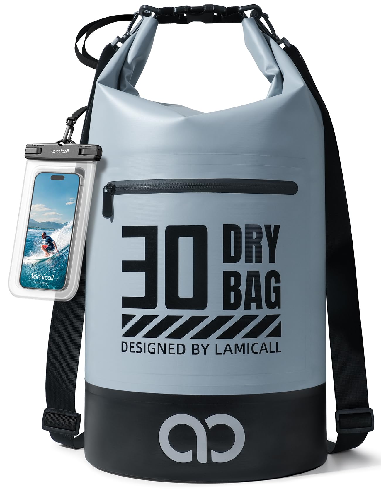 Lamicall Dry Bag, wasserdichte Tasche - [Robust & Kratzfest] 5L/10L/20L/30L/40L Rucksack Wasserdicht Beutel, Waterproof Bag Drybag für Wassersport/Strand/Bootsport, Freie 100% wasserfeste Handyhülle
