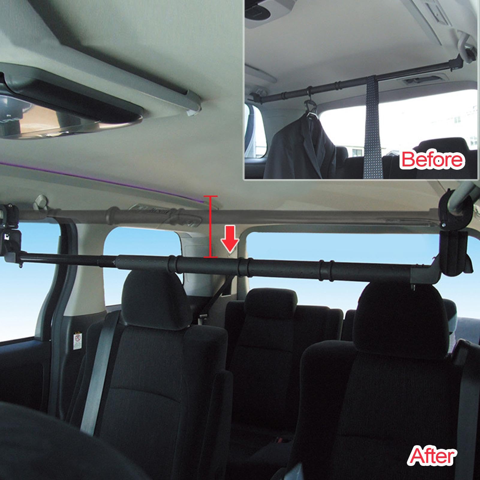 Car Clothes Bar do suszenia i wieszania odzie?y | Wysuwane ubrania do | suszenia dla ci??arówek, SUV-ów i kamperów | Regulowany ubrania samochodowe wycieczki drogowe, kemping i podró?e