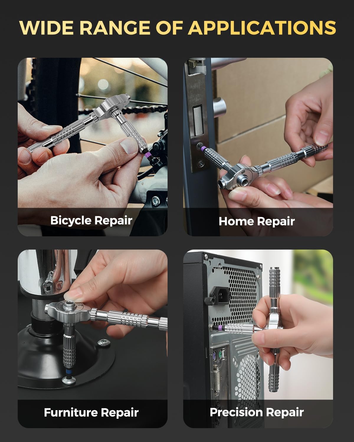 LIFEGOO Ratchet Screwdriver Set: 40 in 1 Magnetic Screwdriver Sets, DIY Combination Flexible Shaft Precision Screwdriver Kit with S2 Steel Bits for Electronics & Furniture Assembly, Bicycle Tools