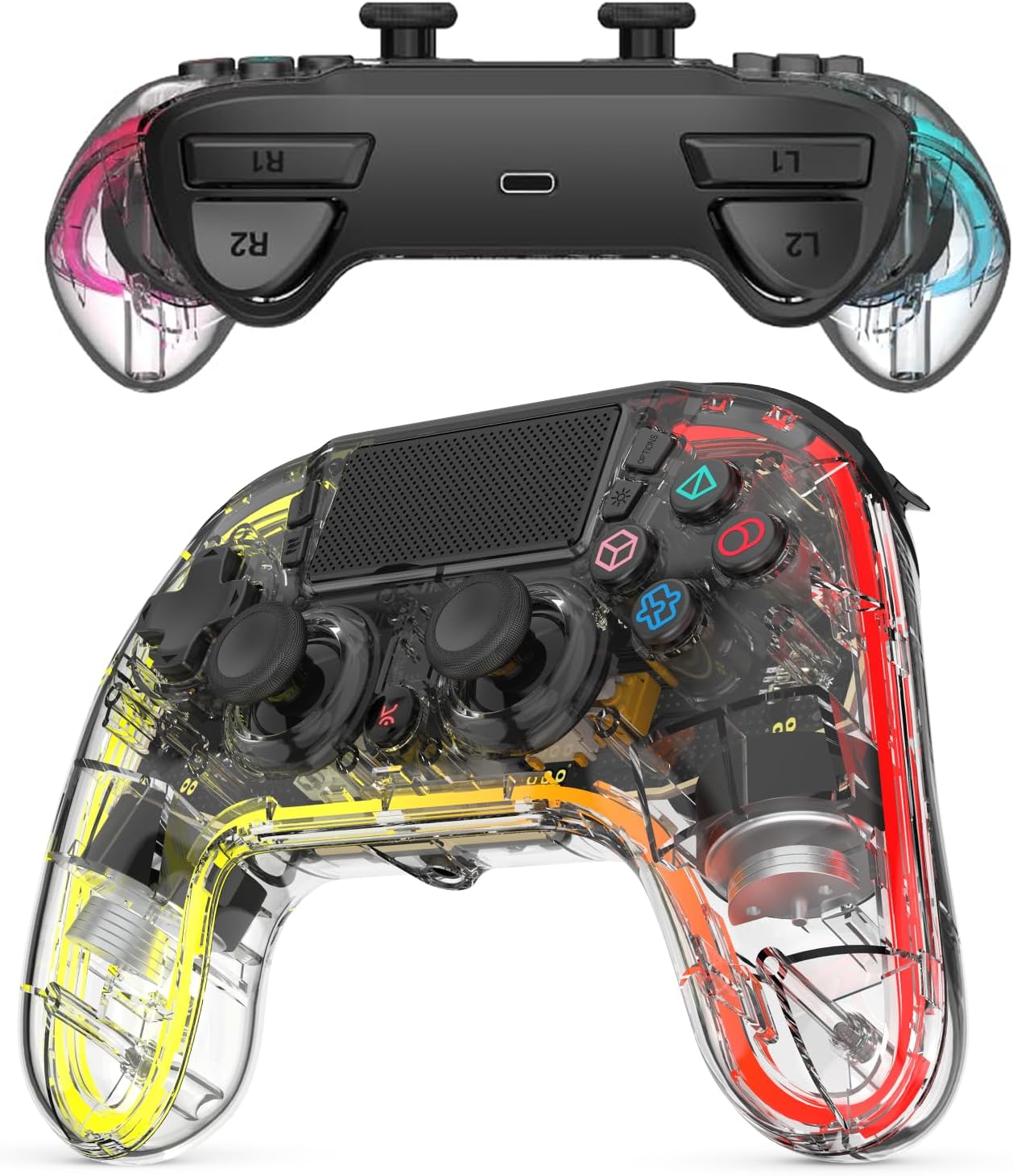Kreo Mirage Wireless RGB Gaming Controller for PC, Android, iOS & PS4 | Programmable Buttons, Turbo & Macro, Dual Vibration Motors, Hall effect Triggers & Joystic