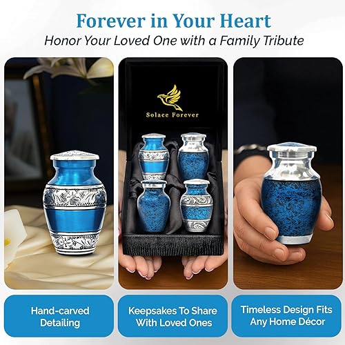Miniatura 7 de Urnas pequeñas y elegantes para recuerdo de cenizas humanas, elegante urna de cremación, recuerdos de urna pequeña para mujeres, mini urnas