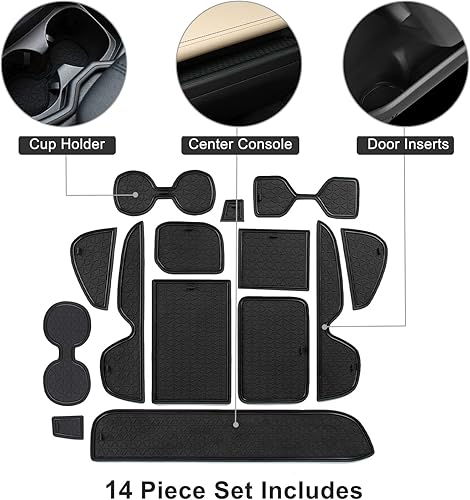 Miniatura 2 de BIXUAN RAV4 - Accesorios de forro de ajuste personalizado para 2019 2020 2021 2022 Tooyta RAV4 - Alfombrilla de goma antideslizante para portavasos