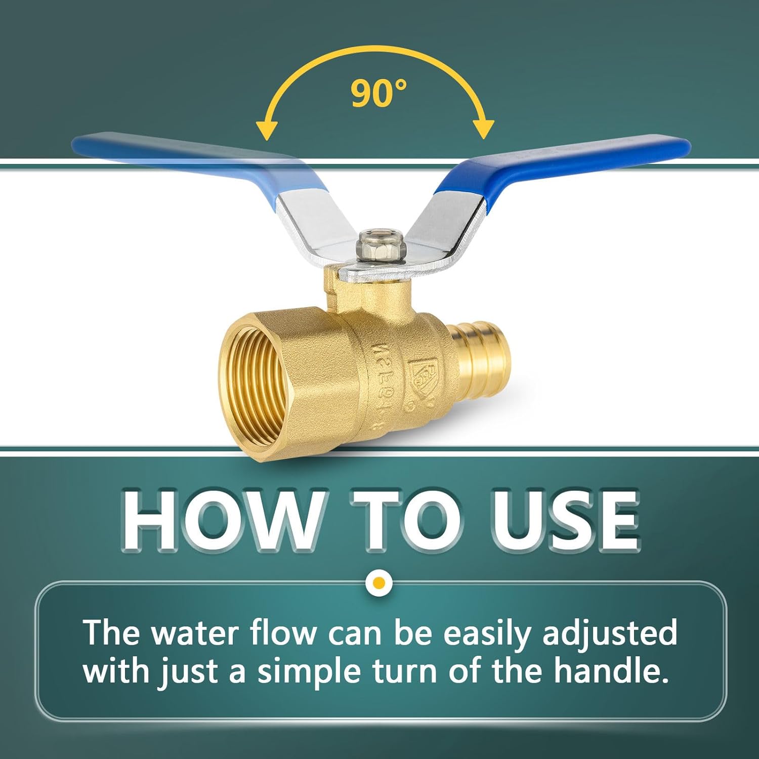 5 Pcs Ball Valve, 3/4" Pex Crimp X 3/4" Female NPT Shut Off Valve, Brass Full Port Pex B Shut Off Ball Valve for Water Air Fuel Line Oil Tube, UPC Certified