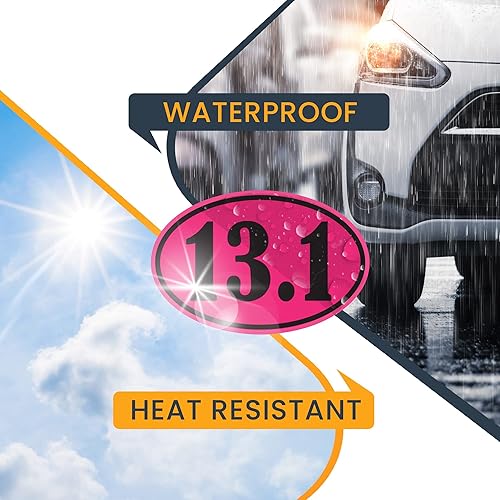 Miniatura 6 de Magnet Me Up Calcomanía magnética ovalada negra de media maratón 13.1, 4 x 6 pulgadas, imán automotriz resistente para automóvil, camión, SUV