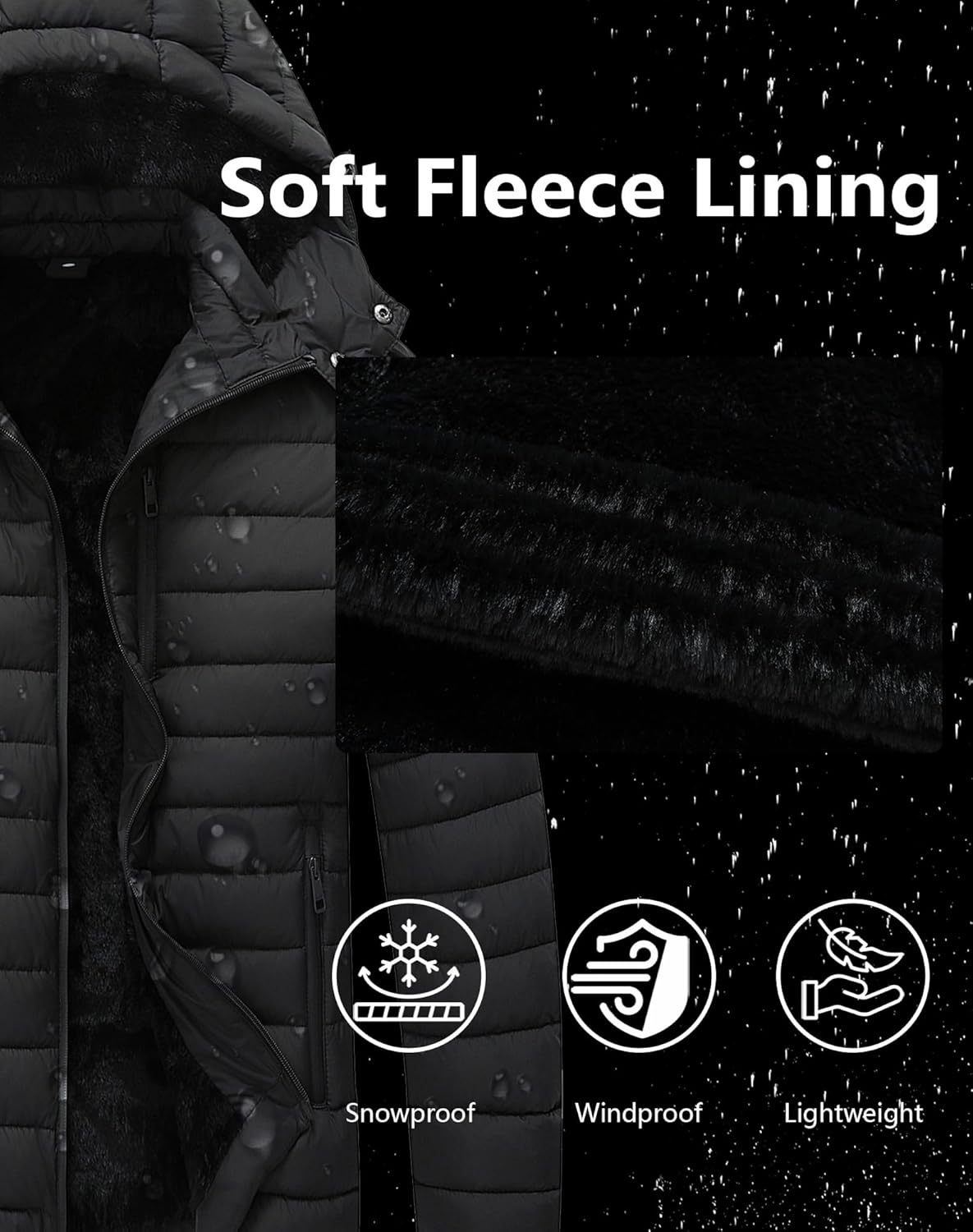 Men's Quilted Puffer Down Coat| Windproof, Waterproof, Flannel Lined, Detachable Hood, Thicken for Winter Warmth - Image 6