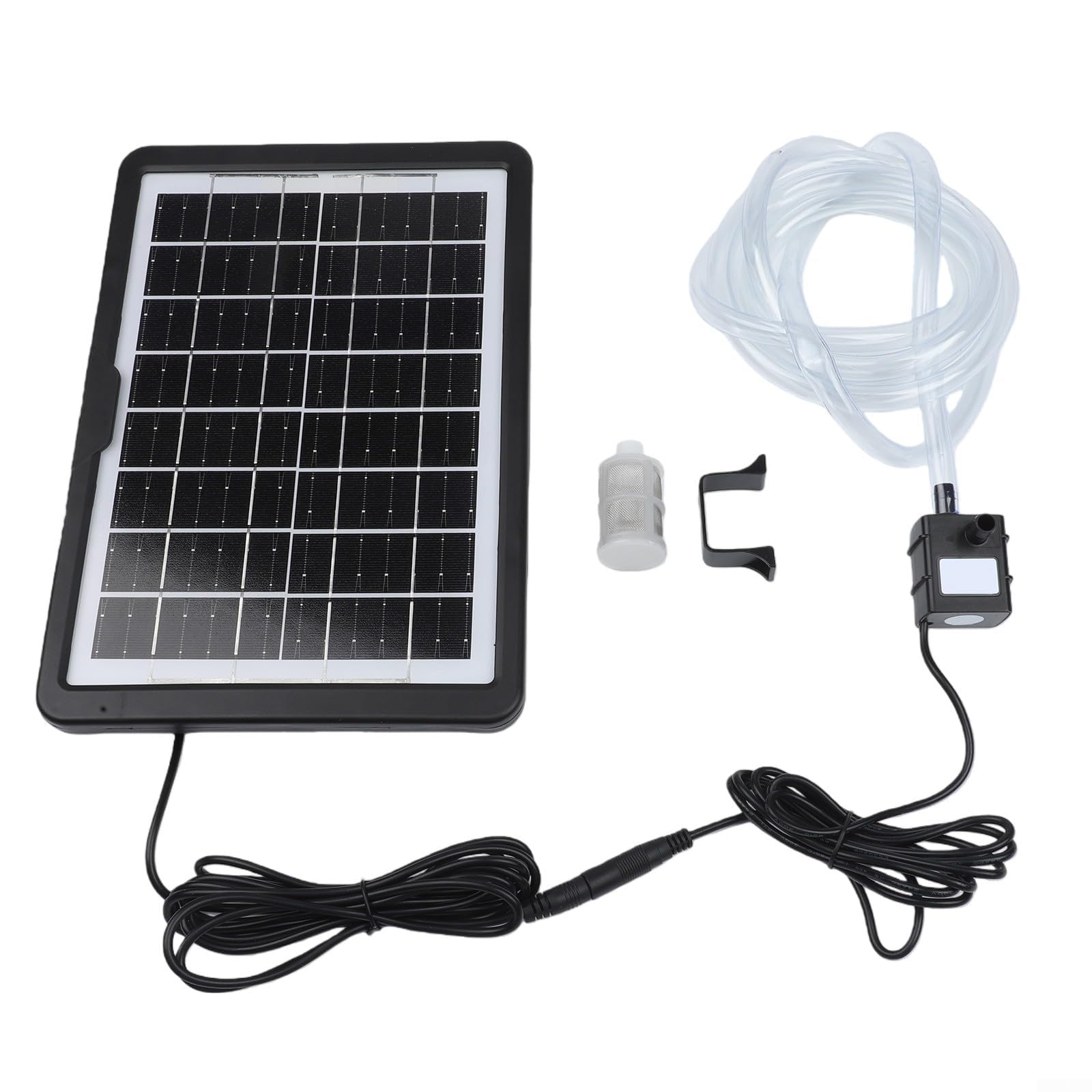 Pompe solaire submersible 6 W 9 V pour aquarium, bassin, fontaine de jardin avec double sortie pour une sortie d'air équilibrée