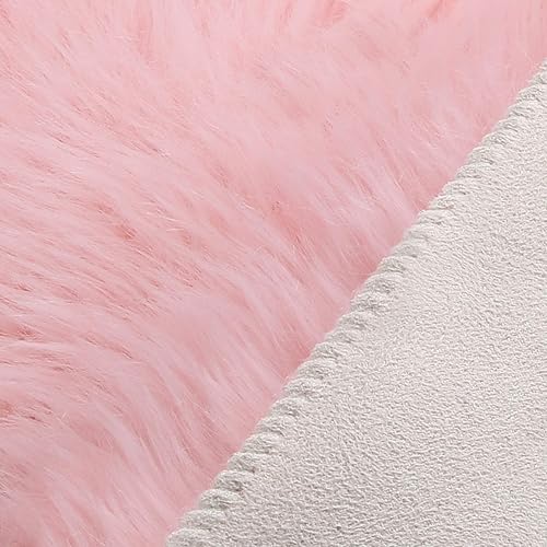 Vista 226 de duduta Tapete redondo de piel de oveja sintética color púrpura de 4 x 4 pies, peludo y mullido, lavable a máquina