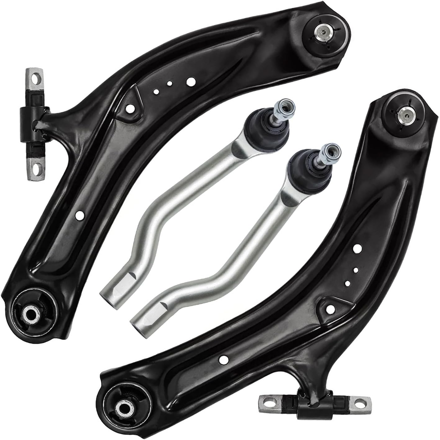 Detroit Axle - Front Lower Control Arm w/Ball Joint + Outer Tie Rods Replacement for 2014-2020 Nissan Rogue Sport - 4pc Set