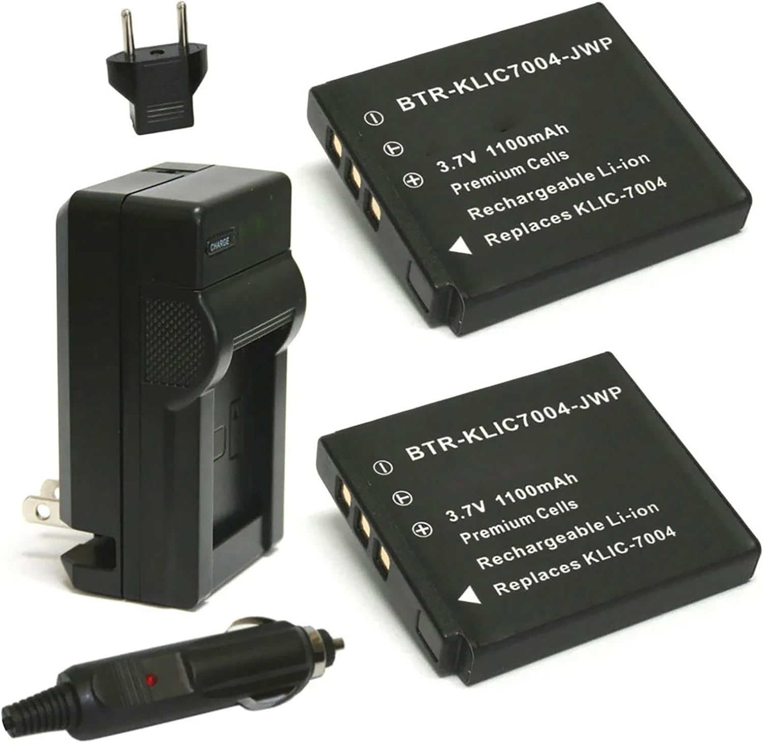 Replacement Battery for Fujifilm Fuji X10 (2-Pack, 1100mAh) and Charger