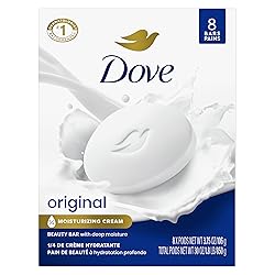 Dove Beauty Bar Soap Original 8 Count for Soft, Smooth Skin, with 1/4 Moisturizing Cream 3.75 oz
