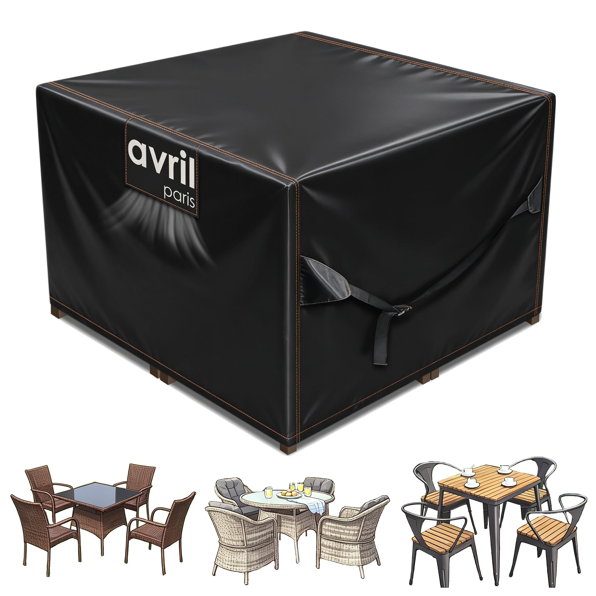 150x150x75cm Waterproof Outdoor Rattan Patio Furniture Cover, Heavy Duty Square Garden Furniture Protective Cover, Anti-UV Weatherproof Dustproof for Conservatory & Backyard