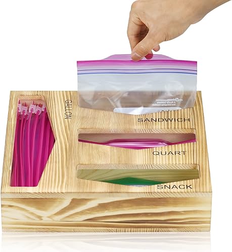 Ziploc - Organizador de almacenamiento de bolsas para cajones bolsas de madera Ziplock para almacenamiento de galones cuarto de galón tamaños de