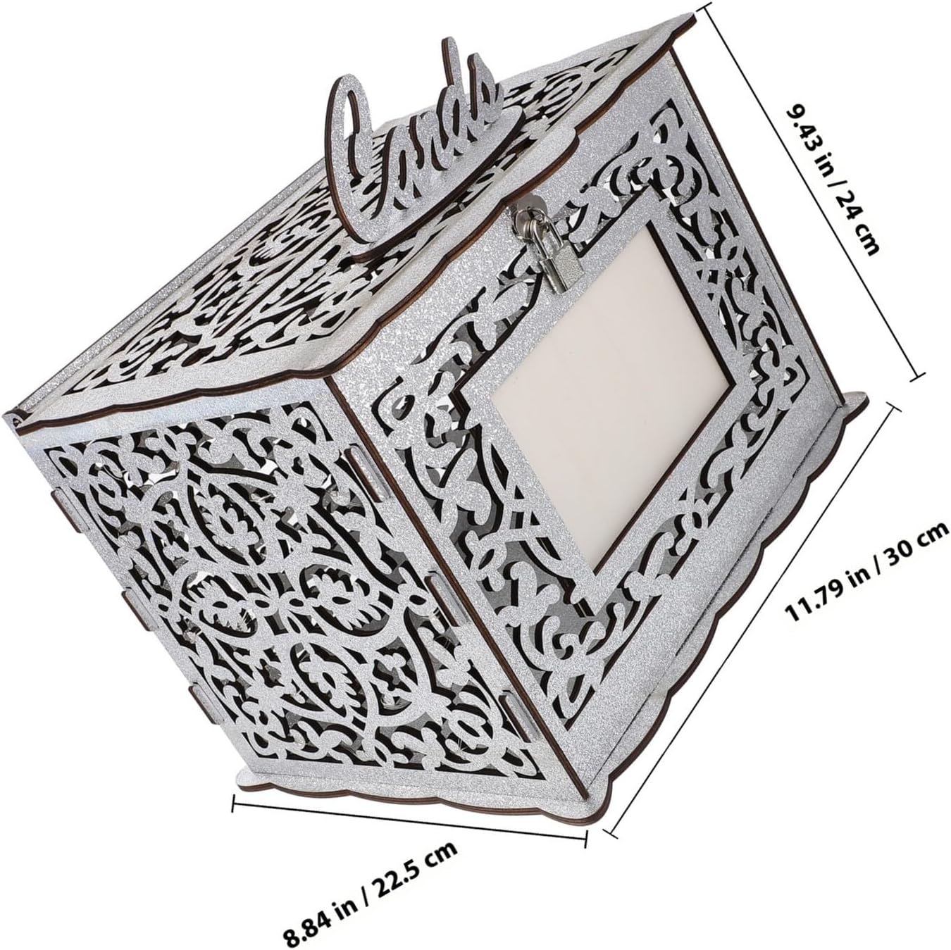 Vaguelly Wedding Card Box with Lock Wooden Envelope Money Card Container for Wedding Reception Anniversary Party Decorations