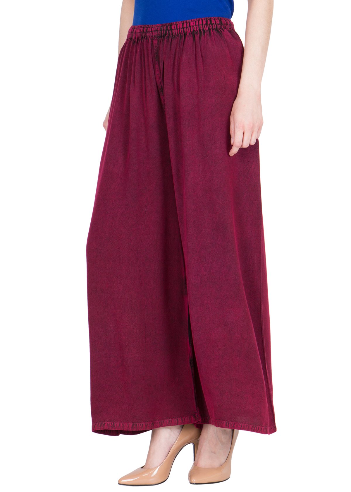 LUJOSO Women's Rayon Harem Pant | Harem Pant for Women | Patiala Pants | Afghani Salwar Palazzo | Comfortable & Regular Fit Pants for Yoga, Dancing - Free Size (in, Numeric, 28, Regular, Maroon) 1
