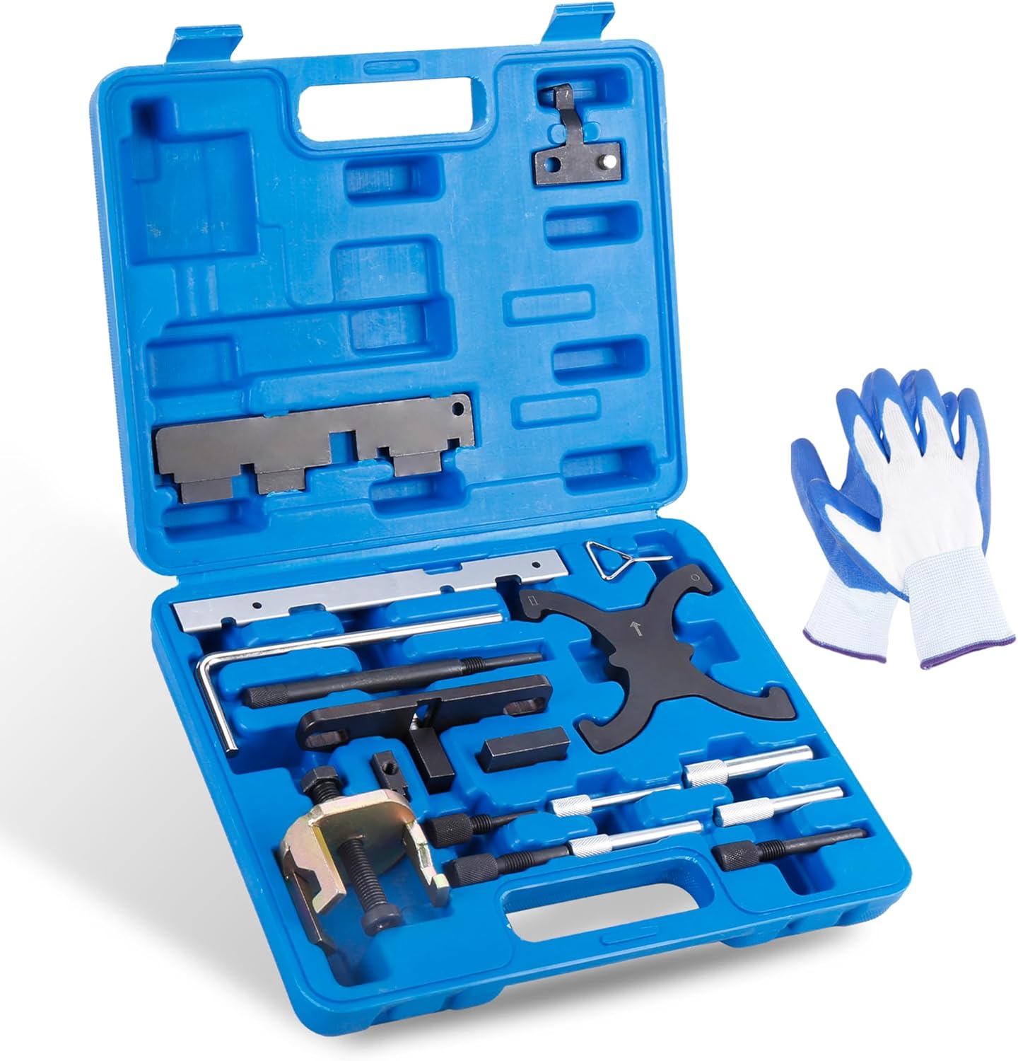 20Pcs Camshaft Timing Tool Kit Flywheel Locking Tool Compatible for Ford Fiesta Fusion Focus Compatible for Volvo Engines 1.4 1.6 1.8 2.0 Di TDCi TDDi ECOBOOST 1.6 Ti-VCT 1.5 1.6 VVT