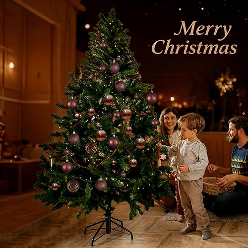 Miniatura 6 de Juego de 100 bolas decorativas inastillables para árbol de navidad en empaque de regalo portátil y reutilizable, ornamentos para decoración navideña