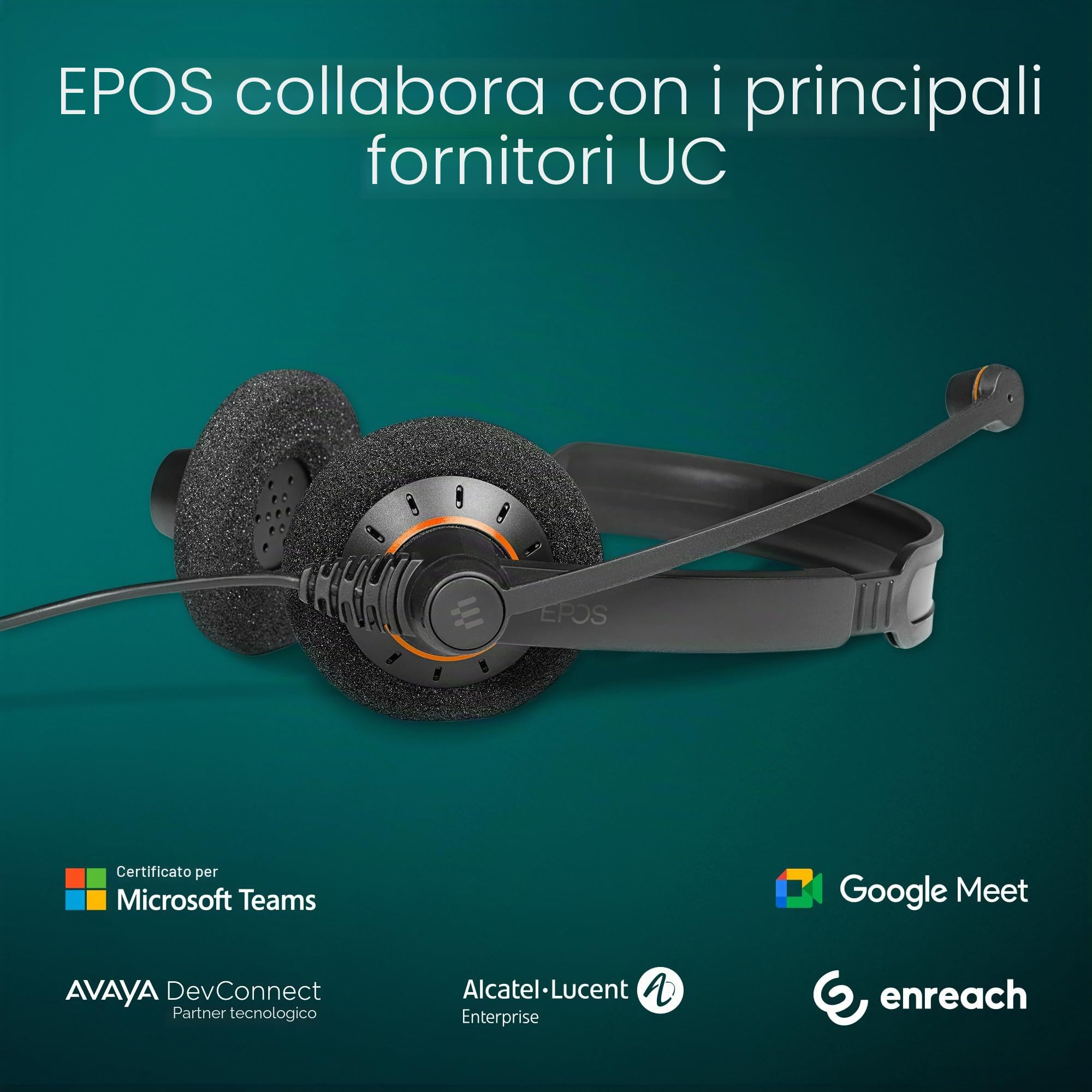 EPOS Impact SC 60 USB ML Cuffie Leggere per Comunicazioni Unificate con Chiarezza Vocale EPOS e Controllo Chiamate Integrato