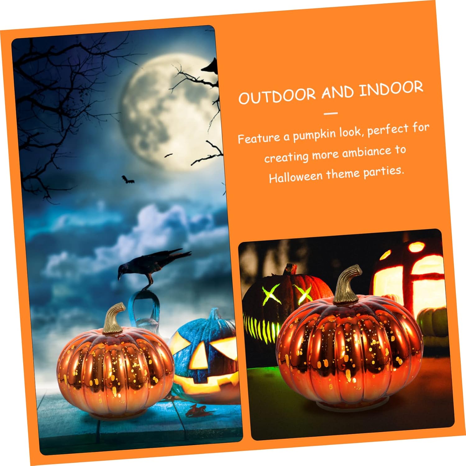 LIFKOME Halloween Decorative Pumpkin Lamp Lantern for Halloween Decor Festive Party Atmosphere Sturdy Design for -Term Use for Indoor and Outdoor Celebrations
