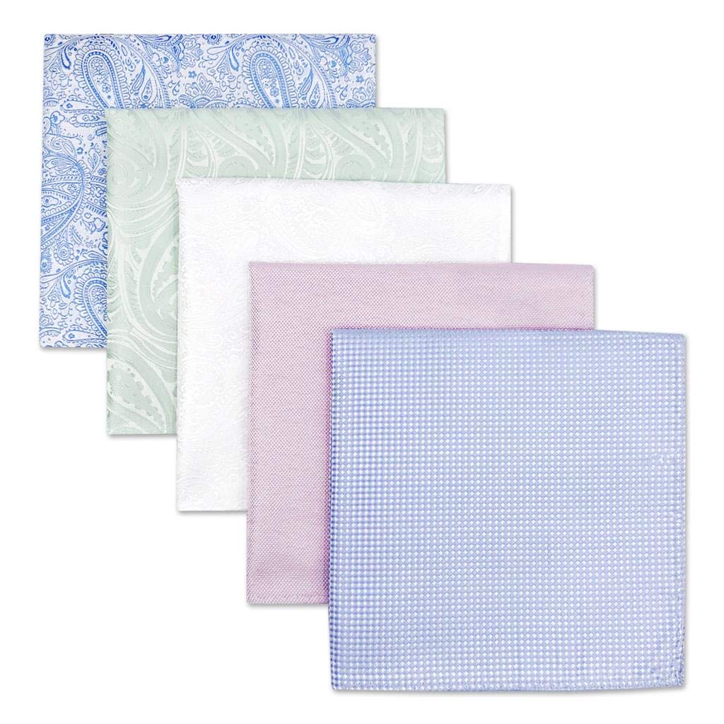 Shlax&Wing 5 Piece Pocket Scarf for Men Handkerchiefs Set Assorted for Palette