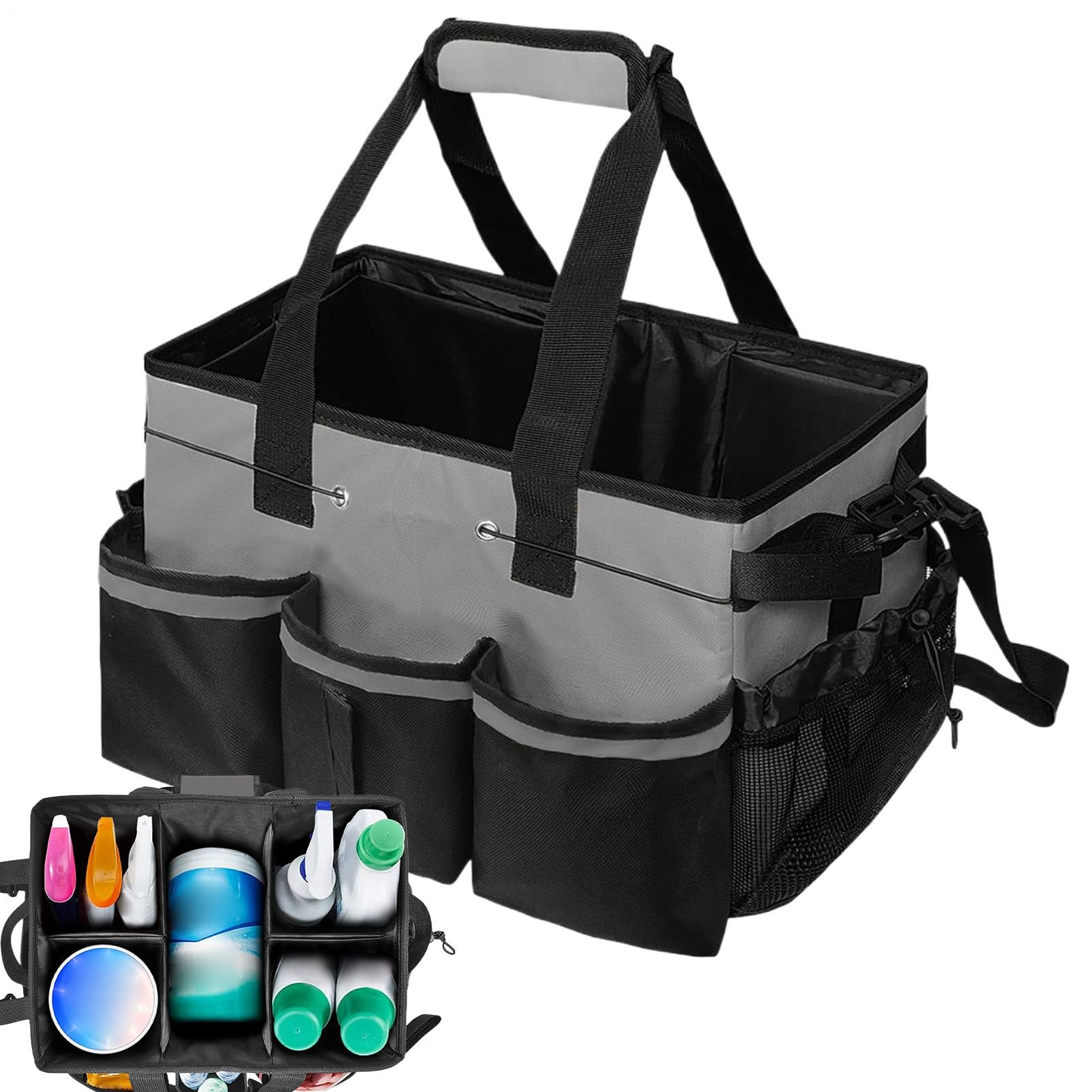 Bolsas para personal de limpieza Bolso organizador para suministros de | Bolsa Tote Limpieza para la Cocina, el Comedor, la Ducha, Automóvil, Dormitorio Universitario y el Baño