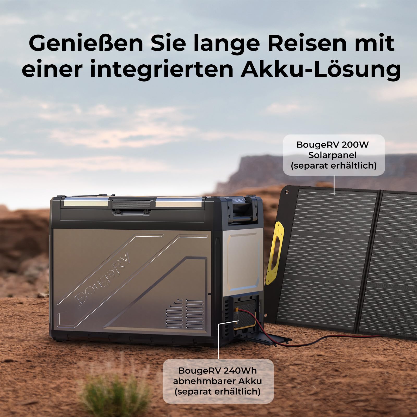BougeRV Rocky V3.0 65L Auto Kühlbox mit Gefrierfach, Dual Zonen Kompressor Kühlbox 12V/24V 230V mit APP-Steuerung Metallgehäuse IPX4 Auto Kühlschrank für Camping Reisen Boot Angeln, -20℃~20℃