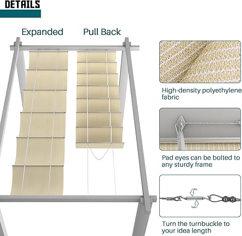 Miniatura 3 de TANG Pergola retráctil de repuesto para exteriores