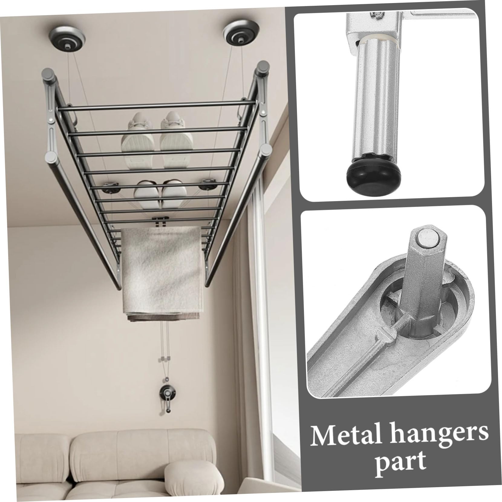 Unomor 3pcs Lift Hanger Part Hanger Dryer Rack Handle Crank for Laundry Shop Hand Crank Handle Parts