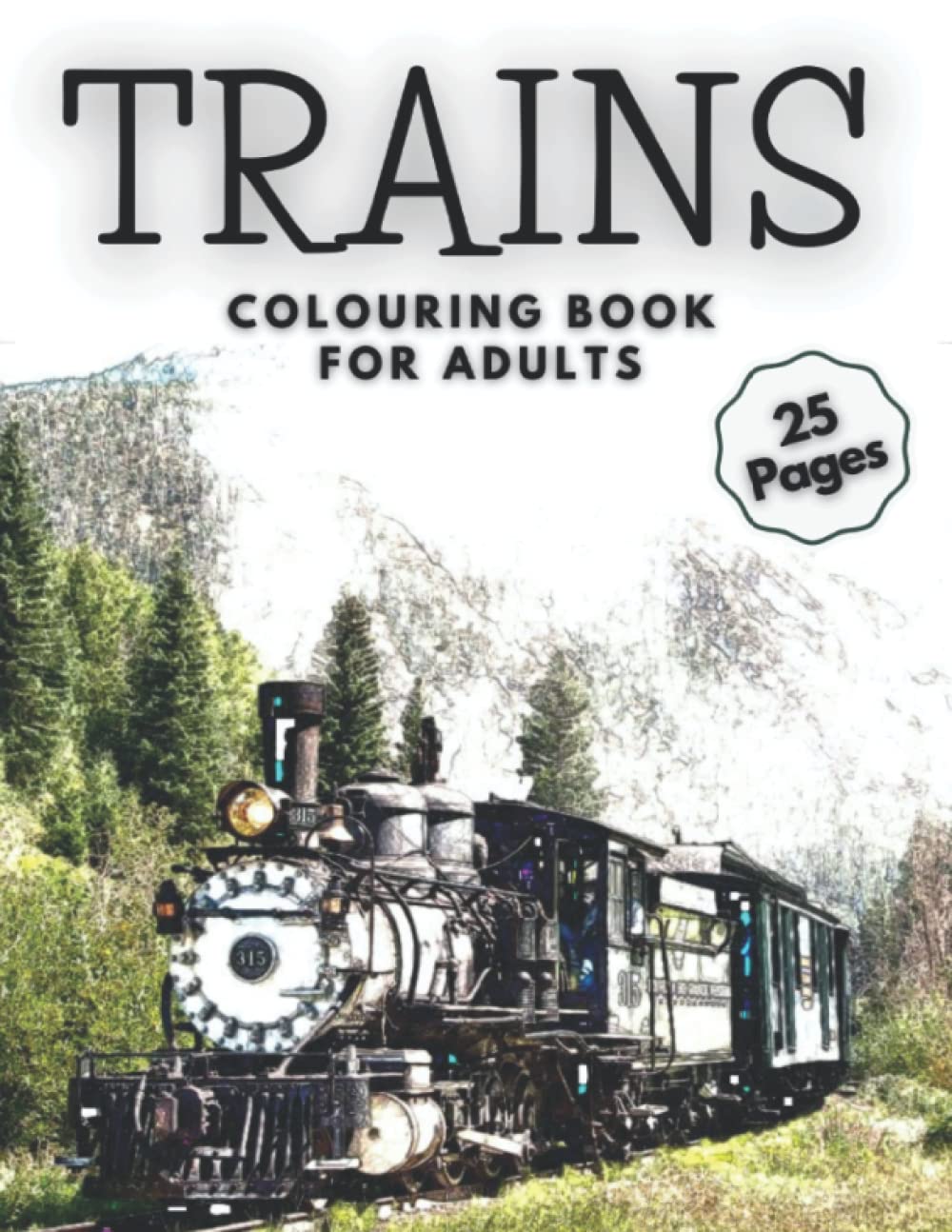 Trains Colouring Book For Adults 25 Pages Of Railway History ...
