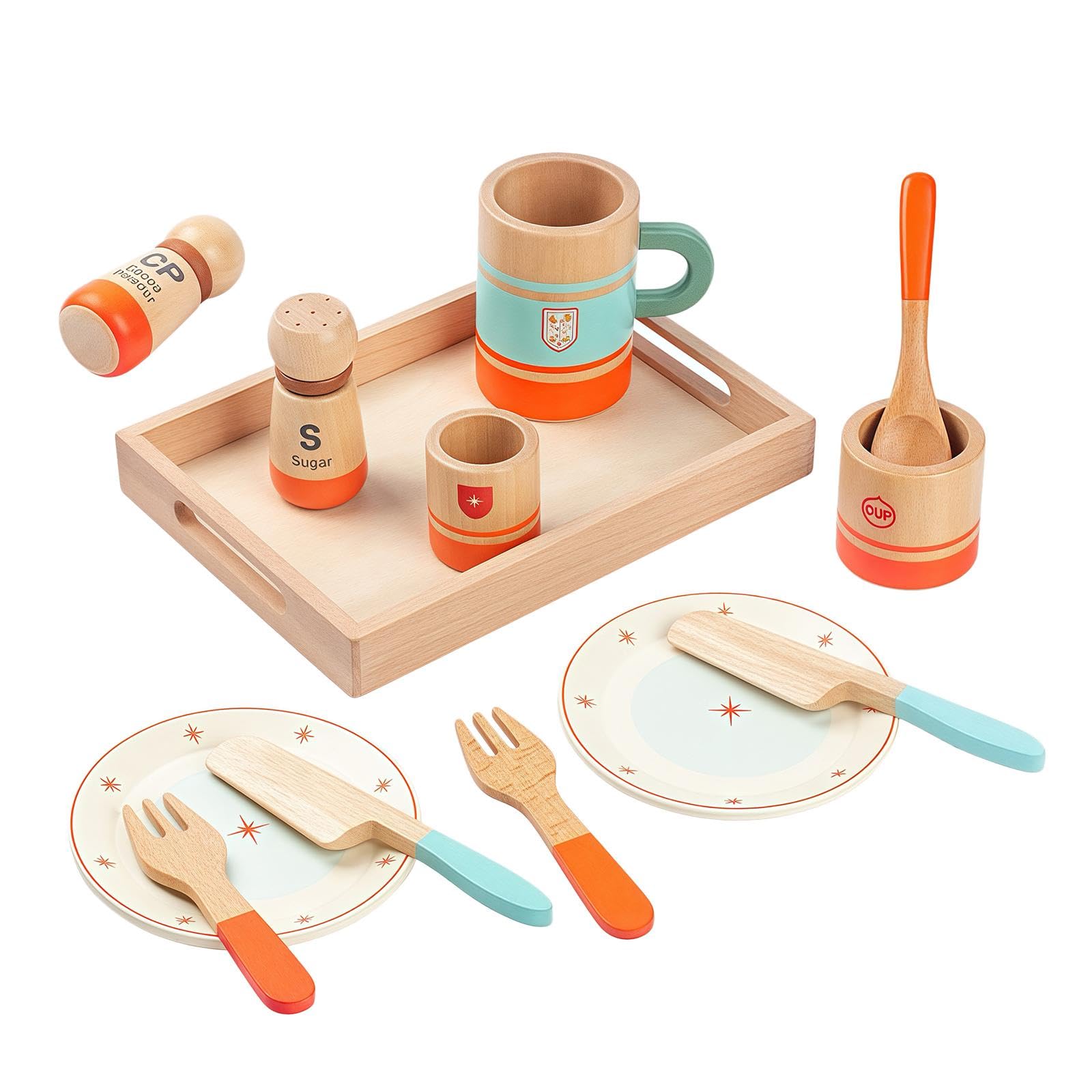 Set da tè per Bambini Piccoli con Tazze E Piatti Simulati, Regalo di Compleanno per Bambini Piccoli