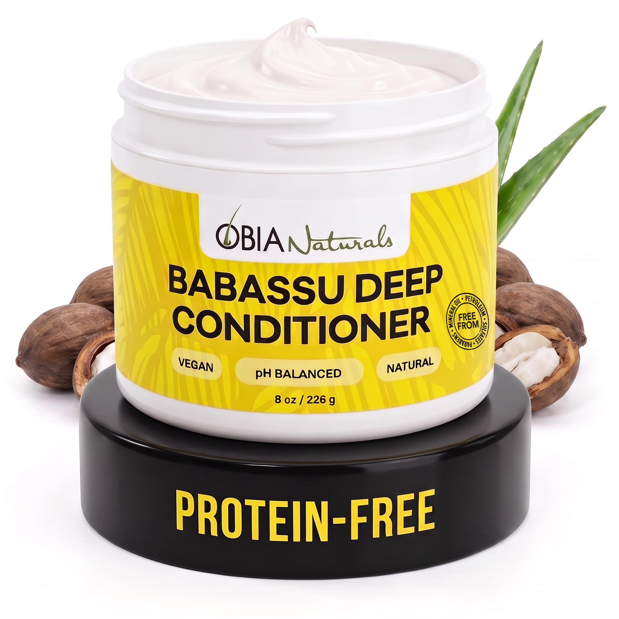 OBIA Naturals Protein-Free Babassu Deep Conditioner for Curly Hair, 8 oz