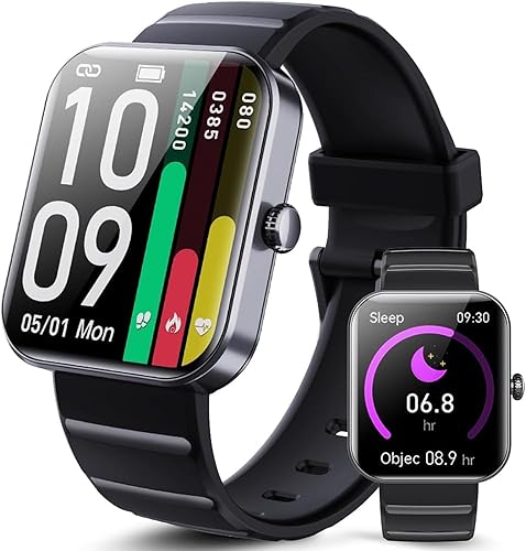 JUGEVI Relojes inteligentes para mujeres y hombres (respuestahacer llamadas) Pantalla HD de 1.91 pulgadas, monitor de sueño, ritmo cardíaco, oxígeno