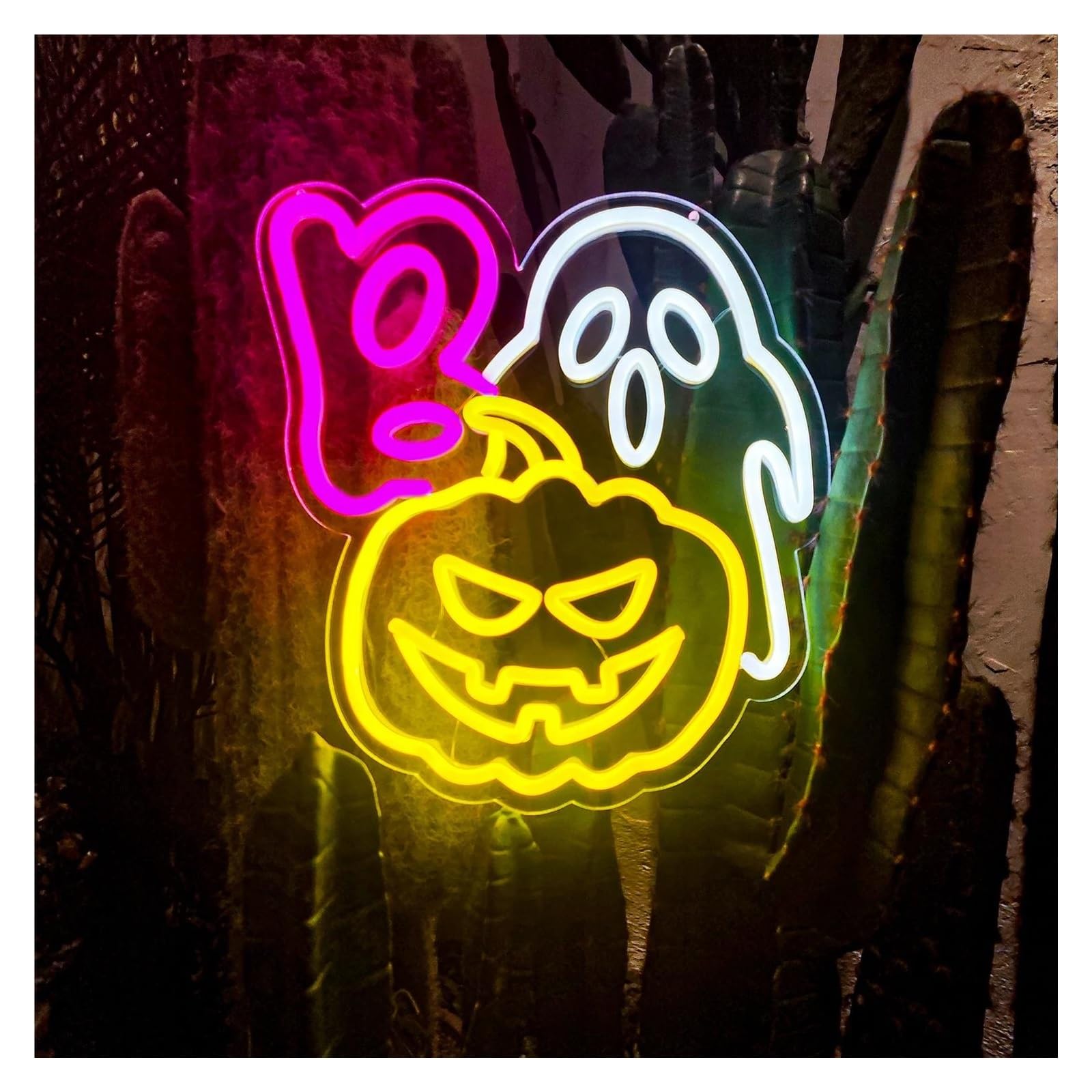 LEMST Signs Lamp Pumpkin Neon Signs USB Powered Adjustable Brightness Fun Bar Neon Lights, Suitable for Window Bistro Decor 31cmx35cm