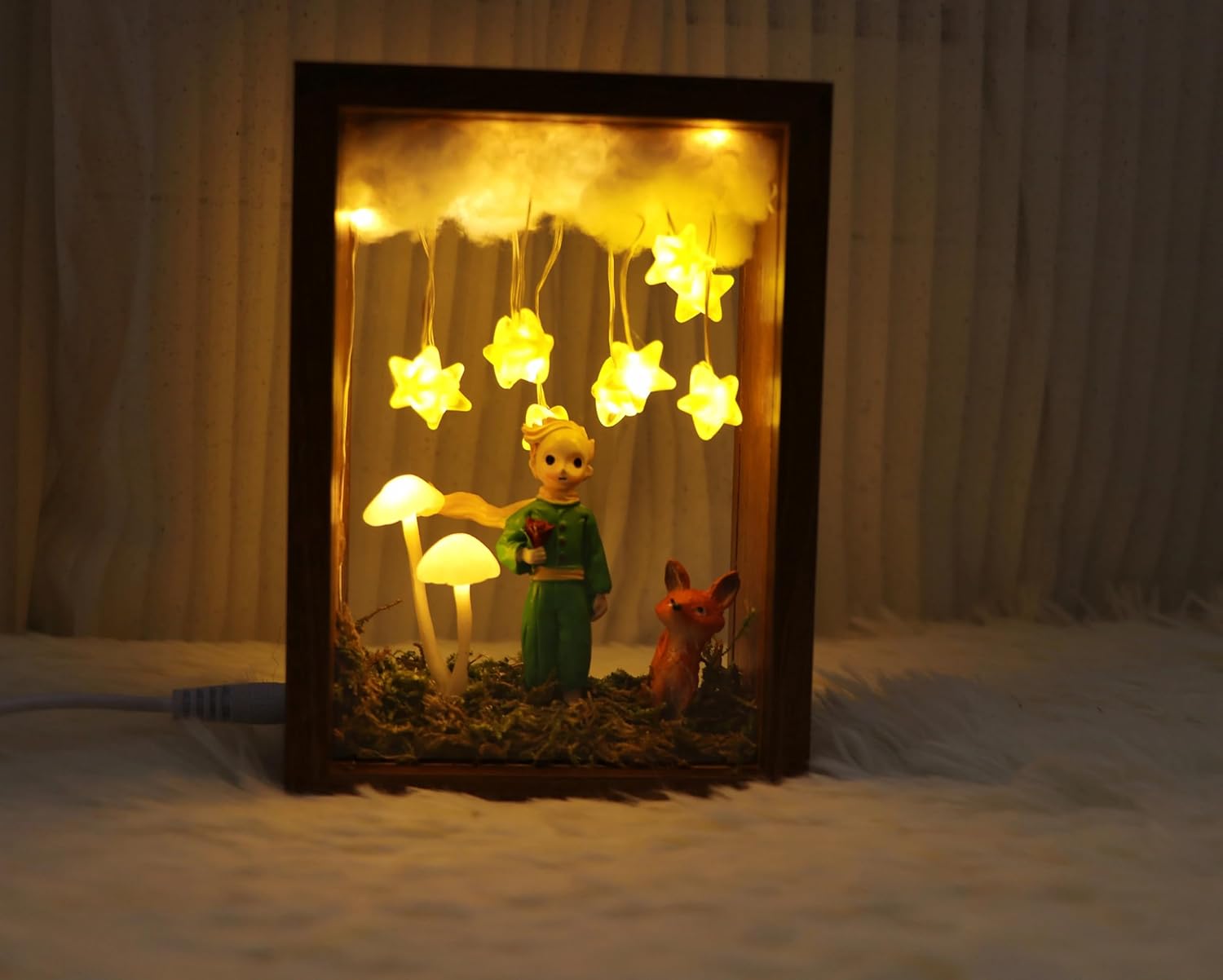 6-inch Little Prince Night Light, Little Prince and Mushroom Desktop Gift Light, Christmas Gift, Desktop Lighting, Nursery Decorative Night Light
