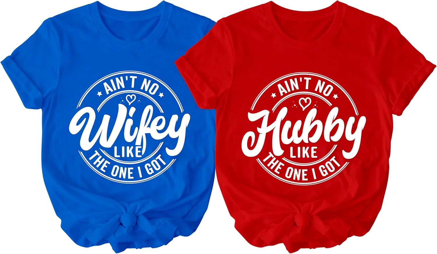 Matching Hubby and Wifey T-Shirts – Cute Couple Shirts for Him and Her – Funny, Valentine’s Day Outfit, His and Hers Wedding, Engagement or Honeymoon Tee Set - Image 4