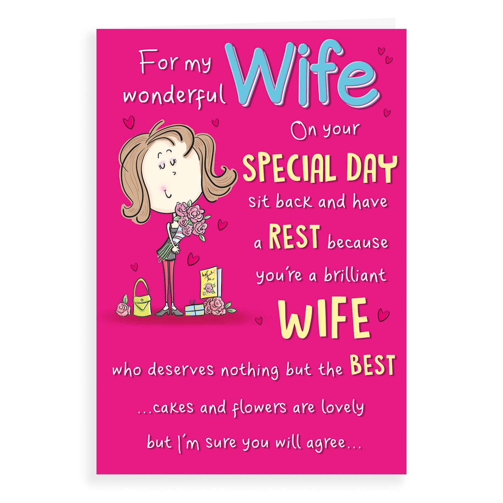 Humour Birthday Card Wife - 9 x 6 inches - Regal Publishing