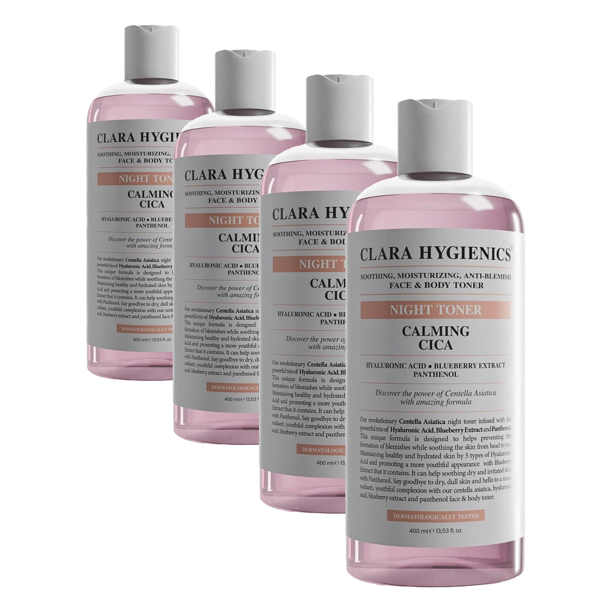 Calming Cica AntiBlemish Face and Body Vegan Night Toner 400ml Tonik (4 paketi)