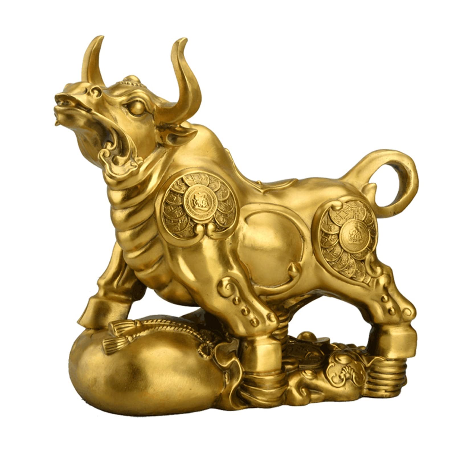 Statue de bœuf décoration maison : objet de collection en laiton et sculptures Feng Shui
