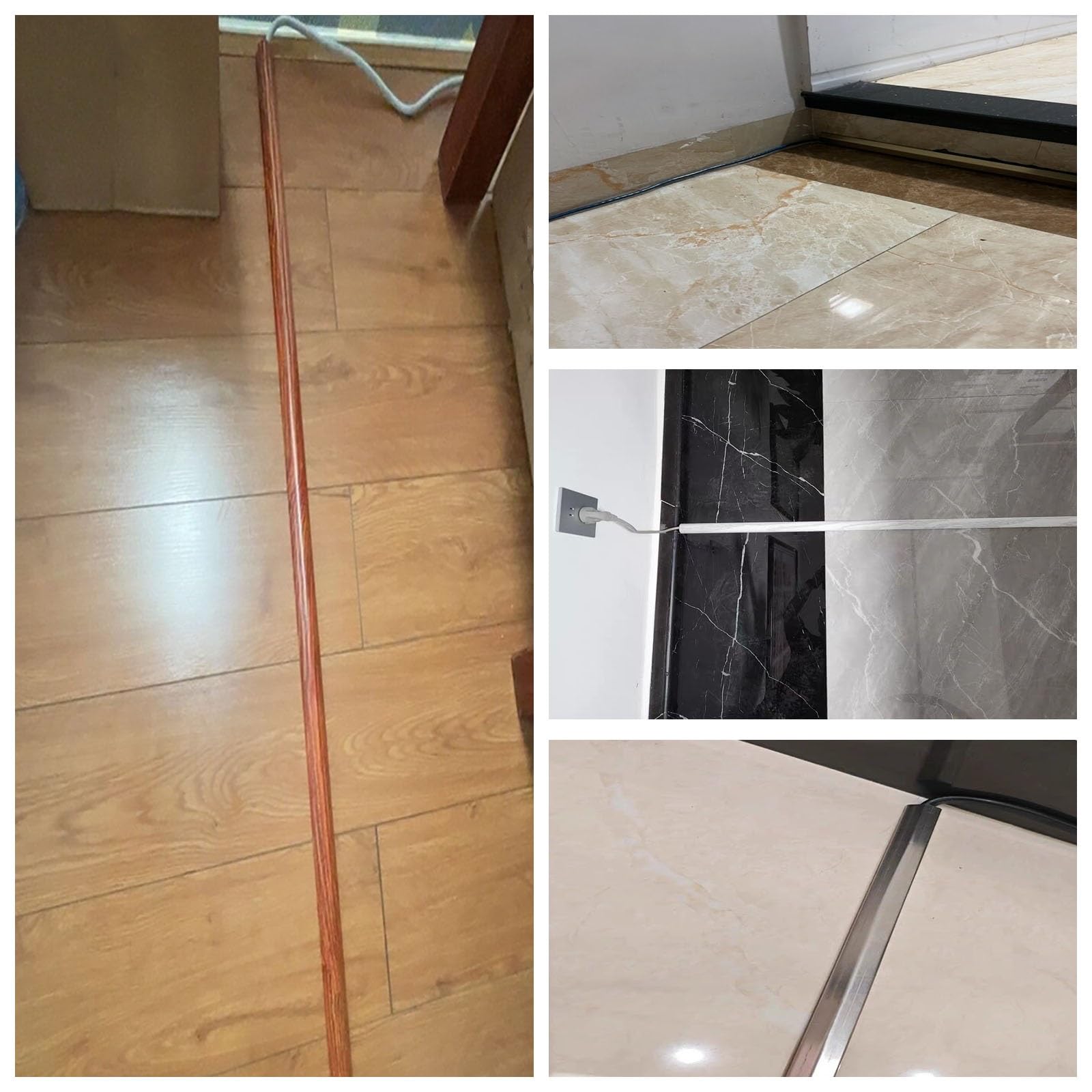 canalina passacavi muro Striscia copricavo con venature del legno Canalina per canalina per cavi in ​​matel marrone grigio marrone con supporto adesivo(Brown,W 50 MM L 180 CM)