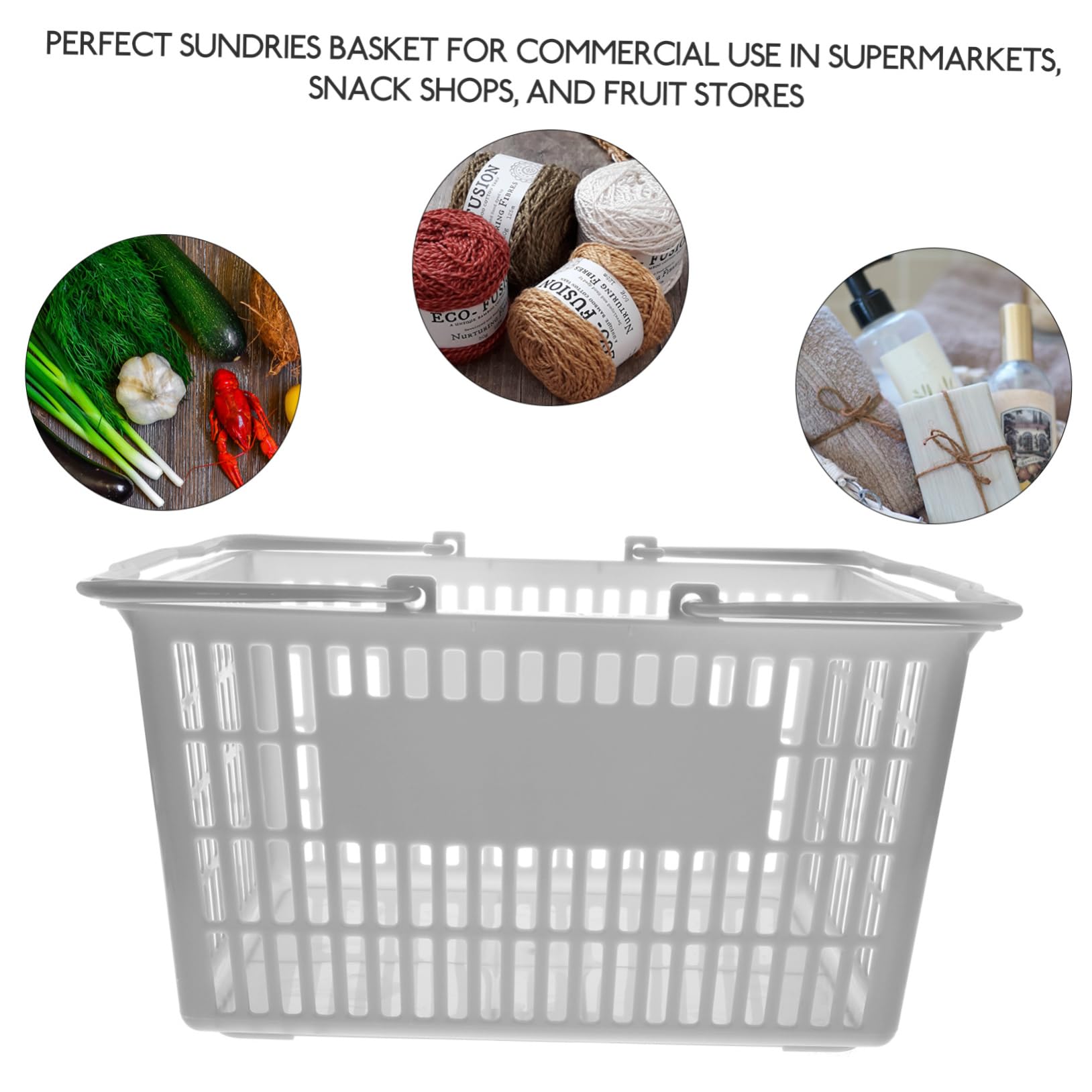 SOLUSTRE Einkaufskorb aufbewahrungsdose storage boxes storage baskets cosmetic organisers Modeerscheinung Kosmetik Korb aus Kunststoff Picknickkorb kleiner Korb Aufbewahrungskorb Plastik