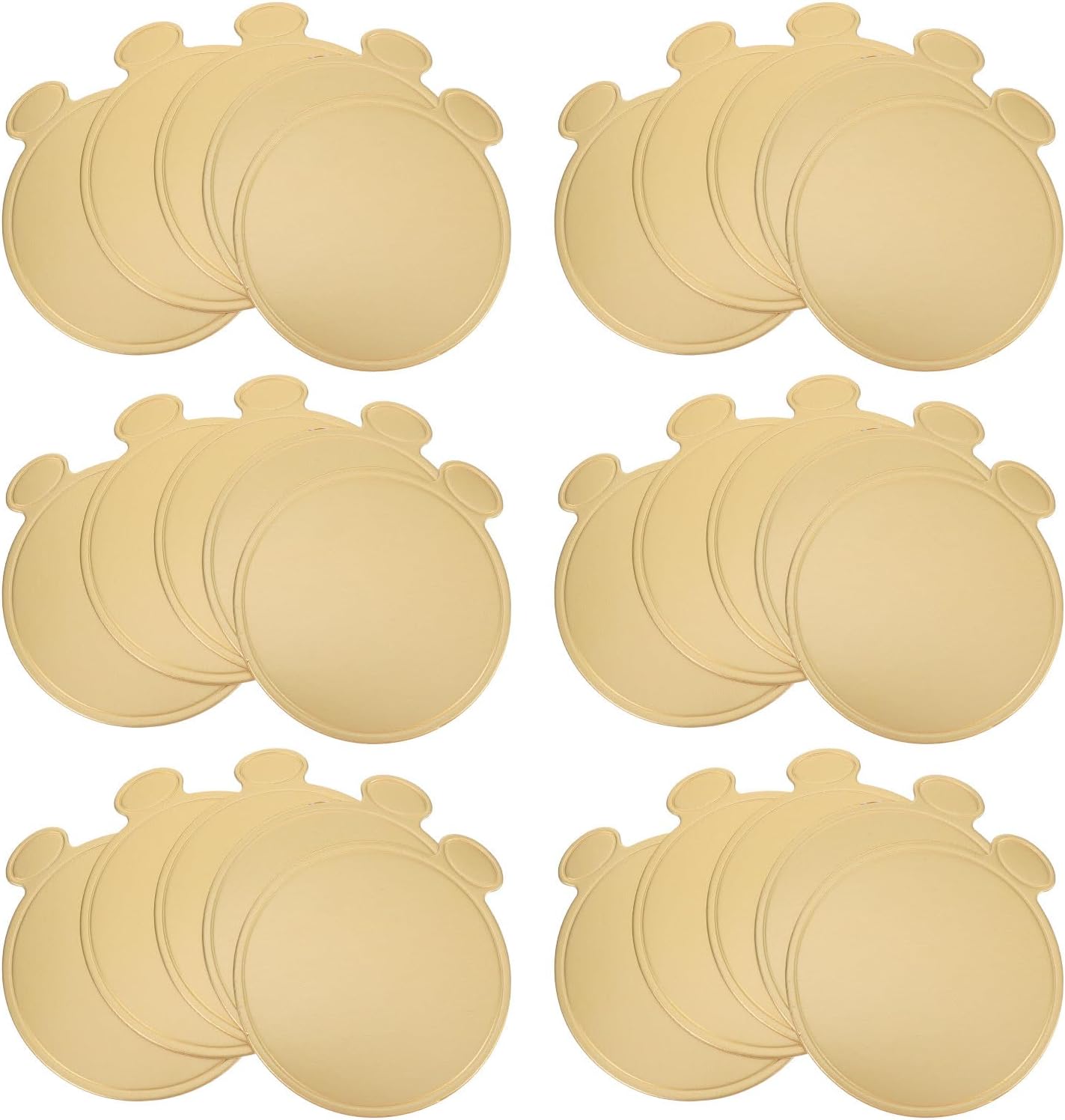 100pcs Mini Cake Board - Round Golden Tray Mousse Cupcake Base Paper Plates Circle Dessert Board Dessert Liners for Pastry Catering Party Cake Plate Bakery Wedding