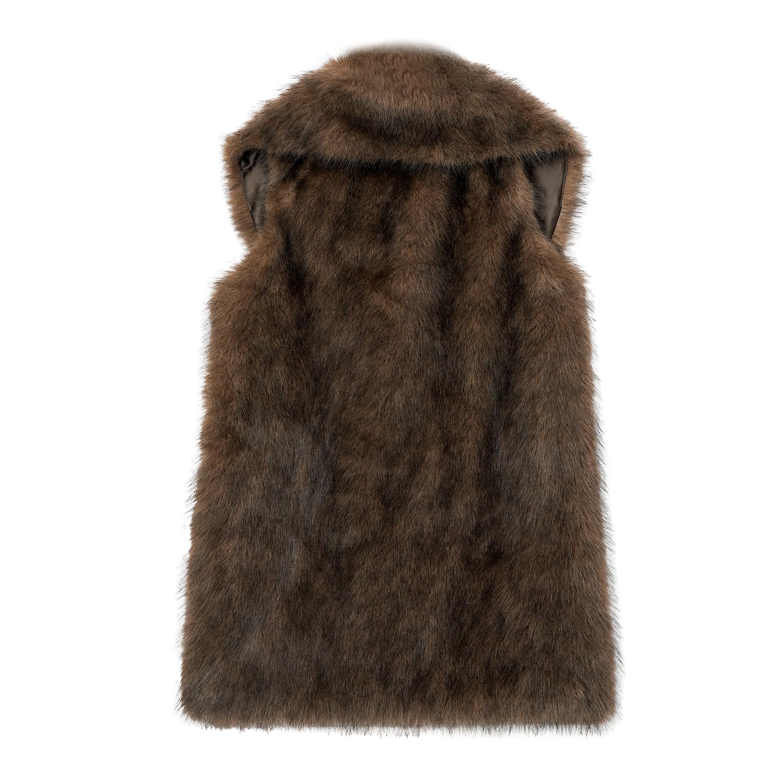 Amazhiyu Gilet da donna in pelliccia sintetica, con cerniera, invernale, in finta pelliccia, con tasca, caldo cardigan per attività all'aperto