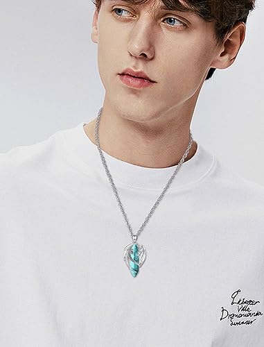 Miniatura 5 de CELESTIA Collar de dragón de cobre chapado en plata, 7 chakras, cuarzo rosa, turquesa, obsidiana, amatista, malaquita, cristal blanco, jade